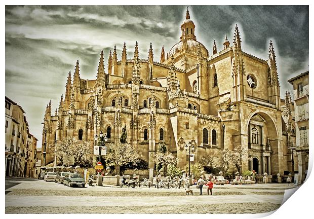 View of Cathedral of Segovia Print by Igor Krylov