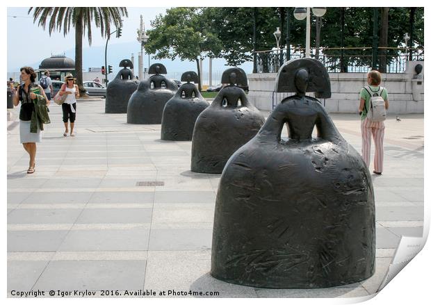 Sculptures by Manolo Valdes in Santander Print by Igor Krylov