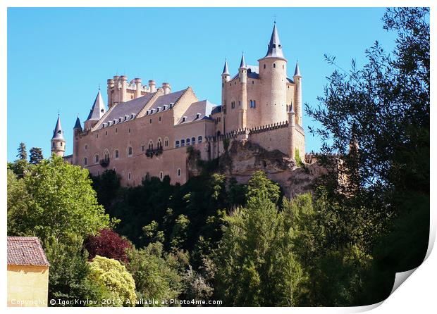 Castle Alcazar de Segovia Print by Igor Krylov