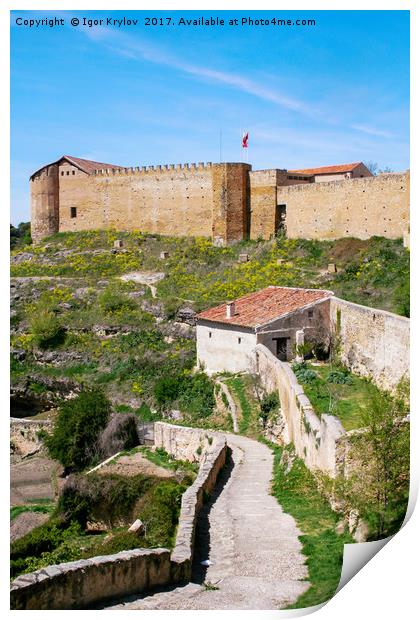 Castle wall in  Segovia Print by Igor Krylov