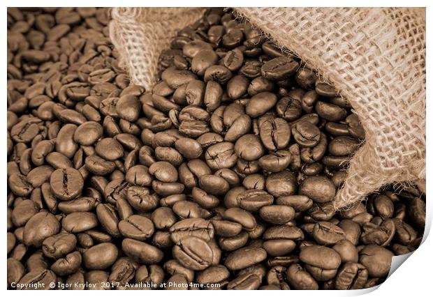 Coffee beans Print by Igor Krylov