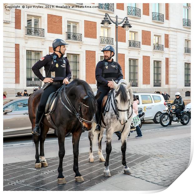 Policia on horse Print by Igor Krylov