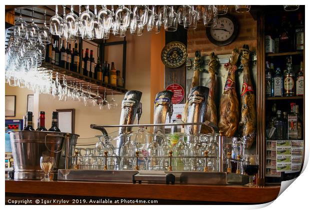 bar in Segovia Print by Igor Krylov