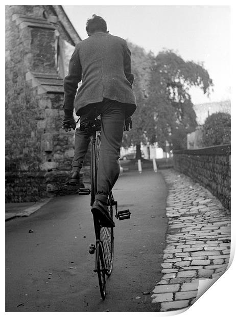 Conquering the Classic Penny Farthing Print by David Pankhurst