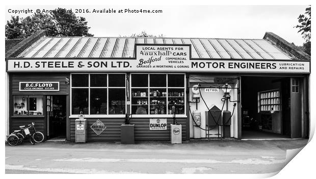 Vintage Garage Print by Angela Aird