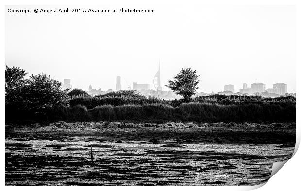 View from Hayling. Print by Angela Aird