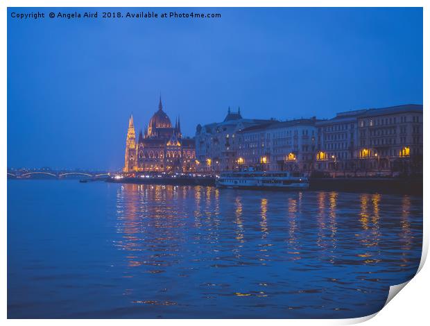 The parliament in Budapest. Print by Angela Aird