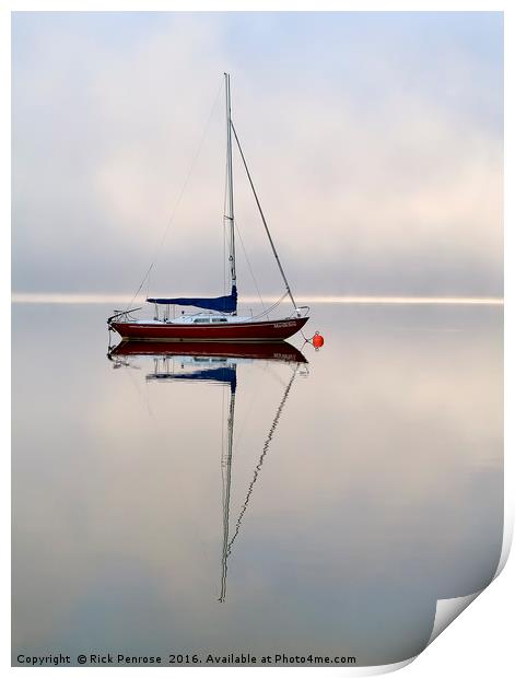 Moored On The Lake Print by Rick Penrose