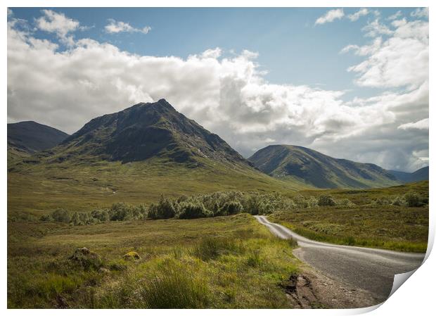 Glen Etive Road Print by Samuel Kerr