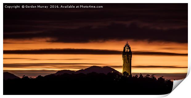 The National Wallace Monument, Stirling Print by Gordon Murray
