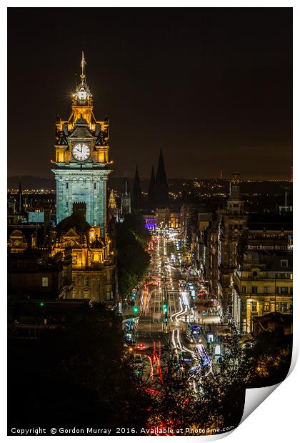 Princess Street Edinburgh Print by Gordon Murray