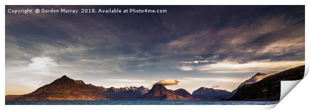 Cuillin Mountains at Sunrise Print by Gordon Murray