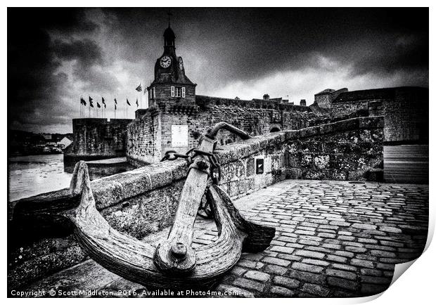 Concarneau Old Town, Brittany Print by Scott Middleton