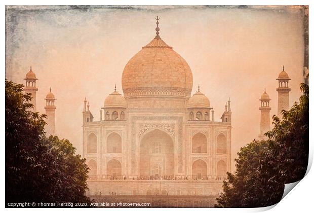 Vintage Taj Mahal Print by Thomas Herzog