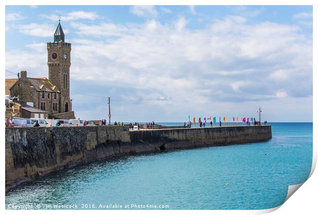 Porthleven Pier, Cornwall, England Print by Tim Woolcock