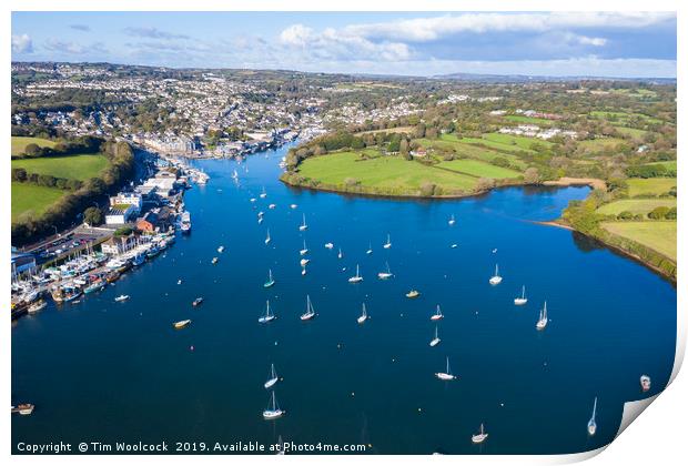 Aerial Photograph of Penryn, Cornwall, England Print by Tim Woolcock