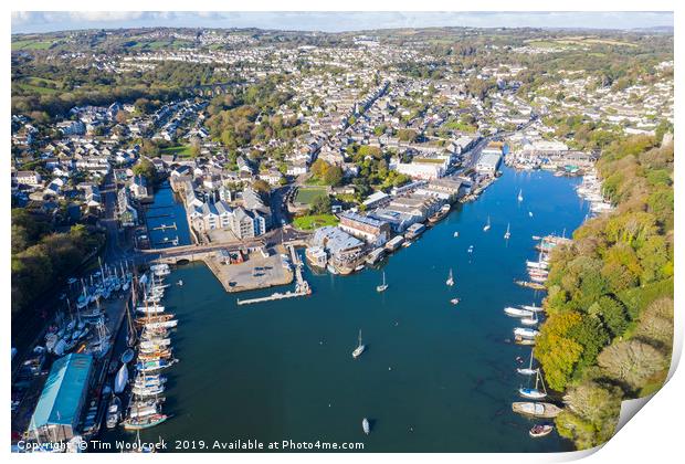 Aerial Photograph of Penryn, Cornwall, England Print by Tim Woolcock