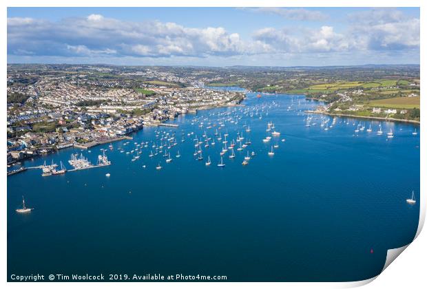 Aerial Photograph of Falmouth, Cornwall, England Print by Tim Woolcock