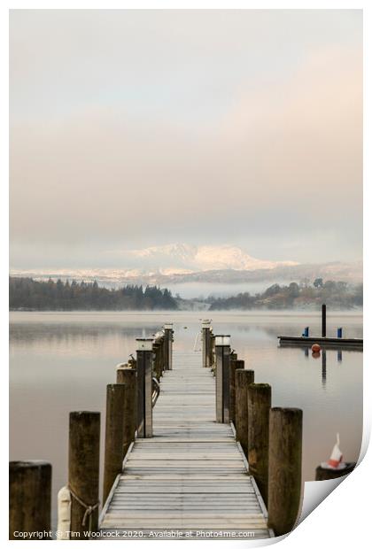 White Cross Bay, Lake Windermere, Cumbria, England Print by Tim Woolcock