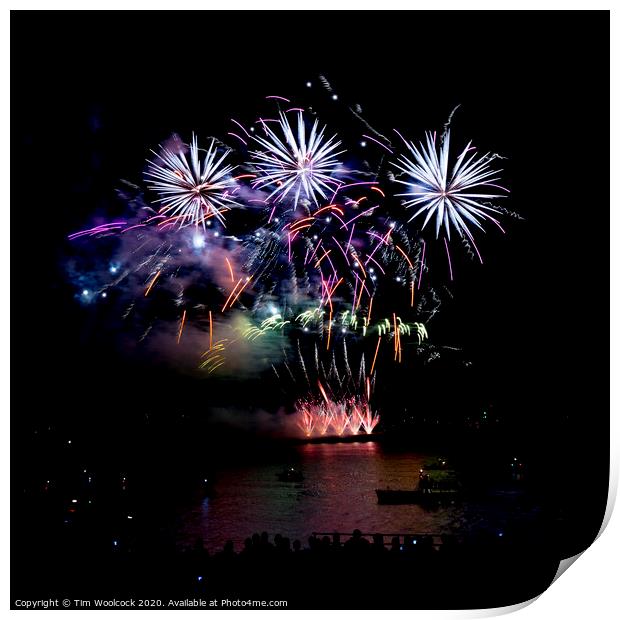 Plymouth National Firework Competition Print by Tim Woolcock