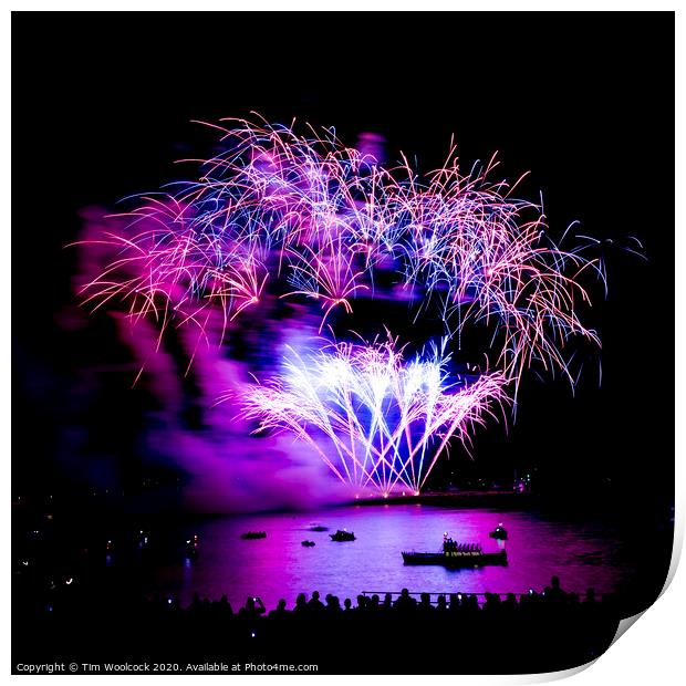 Plymouth National Firework Competition Print by Tim Woolcock