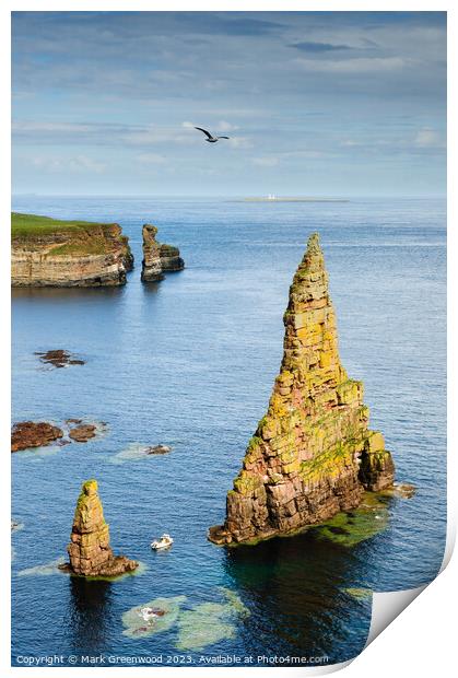Duncansby Sea Stacks Print by Mark Greenwood