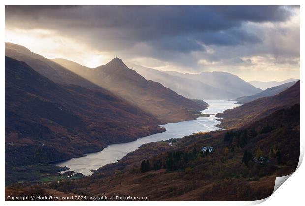 Loch Leven and The Pap of Glencoe Print by Mark Greenwood