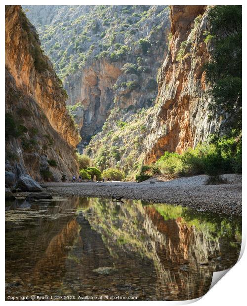 Tranquil Waters Beneath Mallorcan Peaks Print by Bruce Little