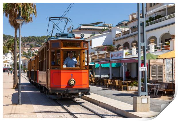 Port de Soller tram Print by Bruce Little