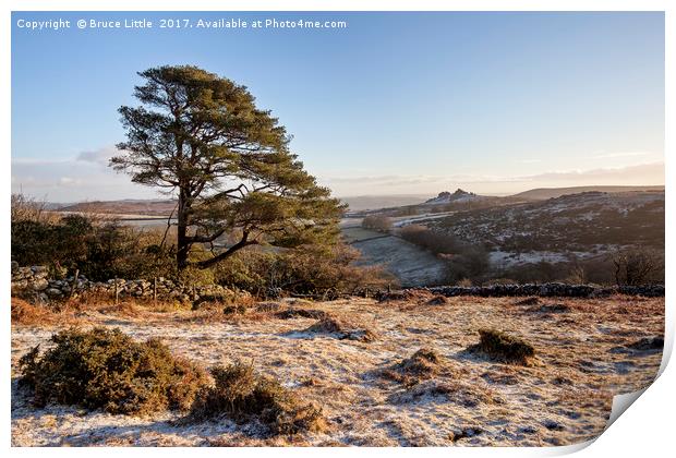 Frosty Morning at Honeybag Tor, Dartmoor Print by Bruce Little