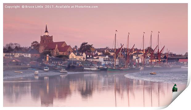 Thames barges moored at Maldon, Essex Print by Bruce Little