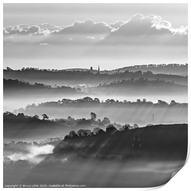 Distant Babbacombe churches Print by Bruce Little