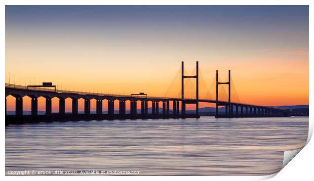 Second Severn Crossing at Dusk Print by Bruce Little