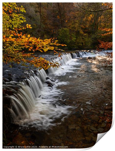 Autumnal Weir Print by Bruce Little