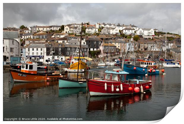 Mevagissey Harbour Print by Bruce Little