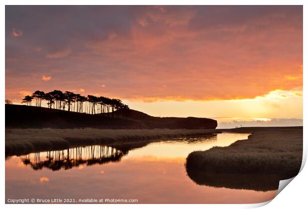 Dramatic sunrise at Budleigh Print by Bruce Little