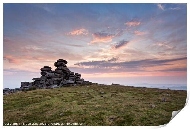 Great Staple Tor at Dusk Print by Bruce Little