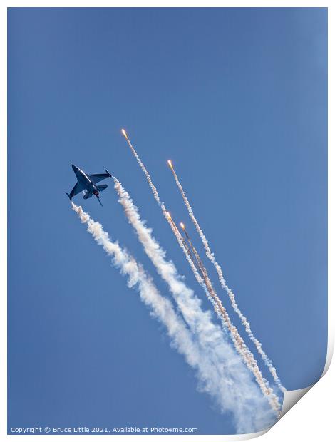 F-16 Flare Print by Bruce Little