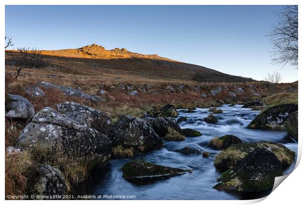 Last Light on Black Tor Print by Bruce Little