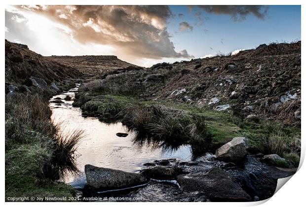 Higger Tor and Burbage Brook Print by Joy Newbould