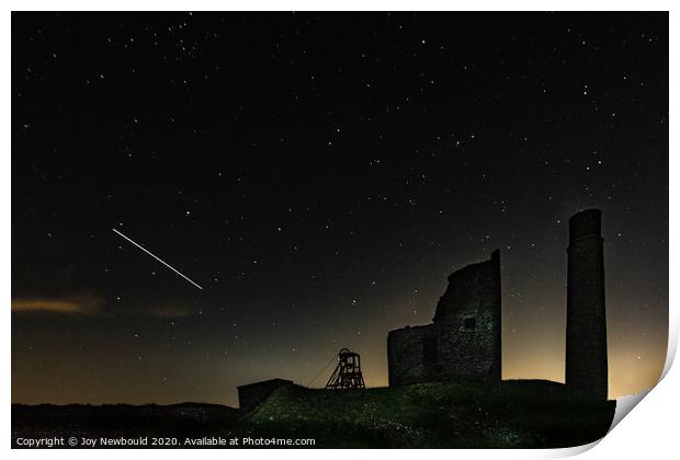 Magpie Mine with Stars and Meteor Trail Print by Joy Newbould