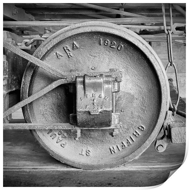 American Railroad Wheel Print by Jim Hughes