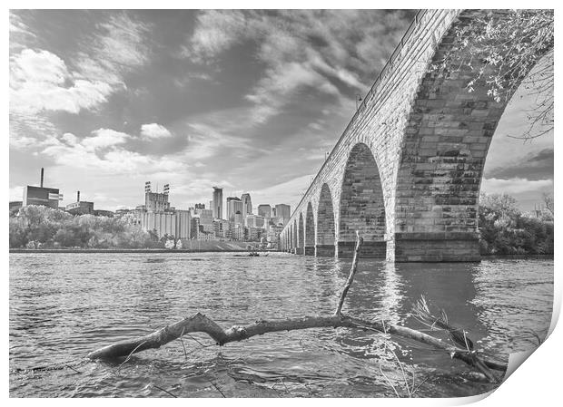 Stone Arch Bridge over the Mississippi Print by Jim Hughes