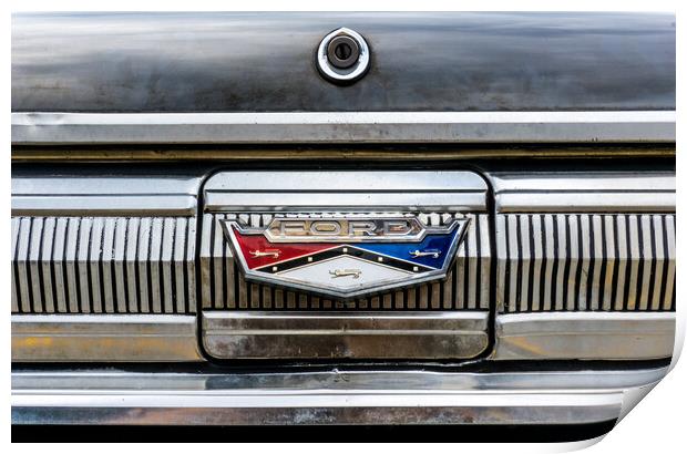 1960 Ford Falcon trunk lid emblem Print by Jim Hughes