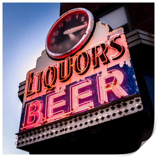 Liquors and Beer on University Ave Print by Jim Hughes