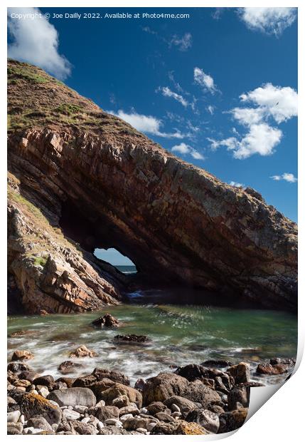 A natural sea arch near Portknockie on the north-e Print by Joe Dailly