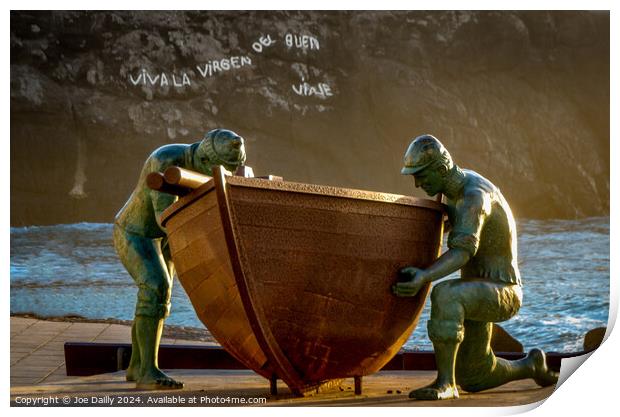 El Cotillo Fishermans statue fuertaventura Print by Joe Dailly