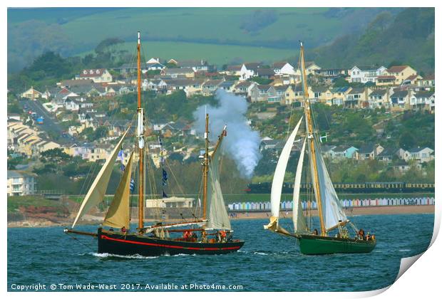 Tall Ships & Steam Trains Print by Tom Wade-West