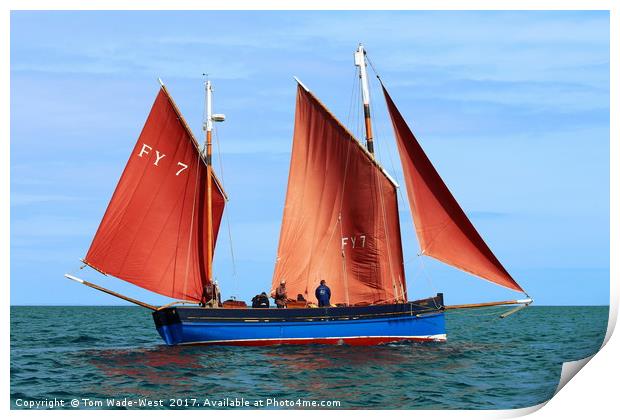 Looe Lugger 'Our Daddy' Print by Tom Wade-West