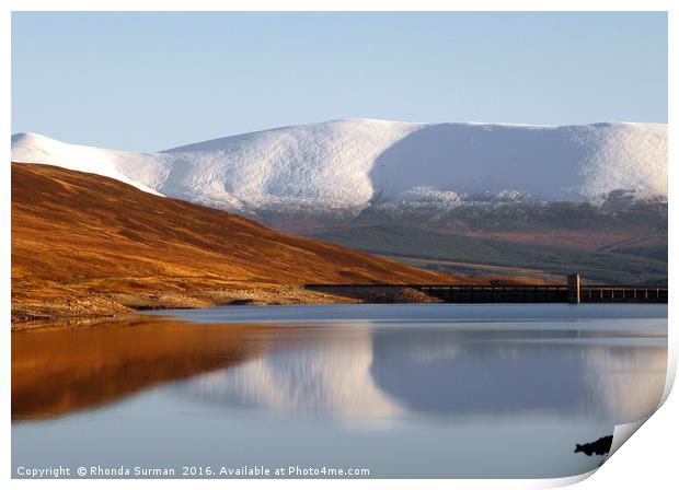 Winter at Loch Glascarnoch Print by Rhonda Surman